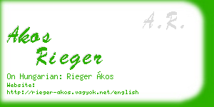 akos rieger business card